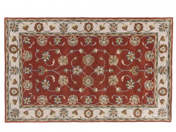 Handgefertigter Teppich 244x152 Handgetuftet Handarbeit 150x240 Braun Blumenmuster