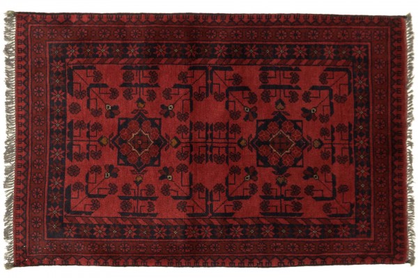 Afghan Khal Mohammadi 118x78 Handgeknüpft Teppich 80x120 Braun Geometrisch Muster