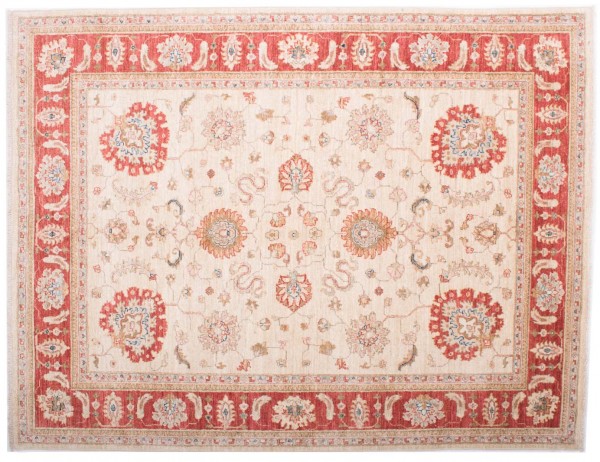 Afghan Chobi Ziegler Fein 191x147 Handgeknüpft Teppich 150x190 Beige Blumenmuster