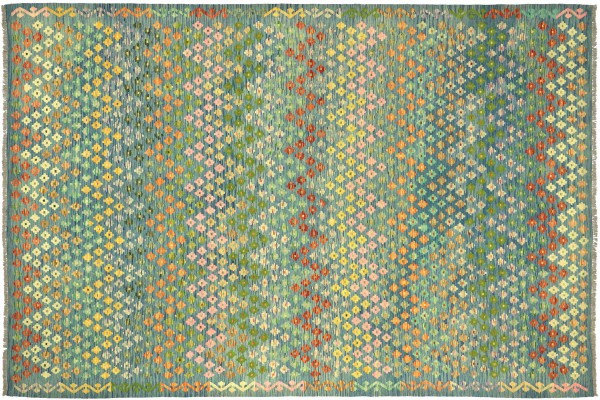 Afghan Maimana Kelim Bunt 339x260 Handgewebt Teppich 260x340 Bunt Geometrisch Orient