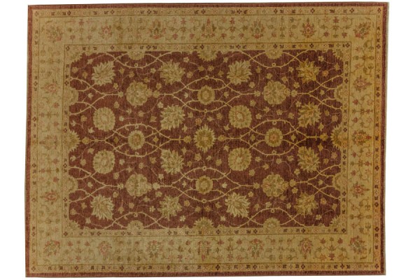 Afghan Chobi Ziegler 280x215 Handgeknüpft Teppich 220x280 Braun Orientalisch Kurzflor