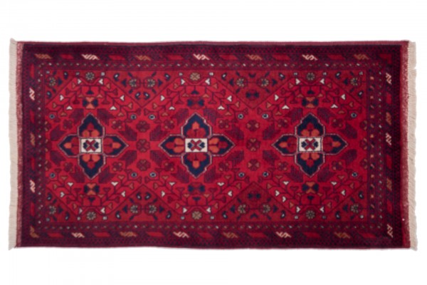 Afghan Belgique Khal Mohammadi 100x50 Handgeknüpft Teppich 50x100 Braun Geometrisch