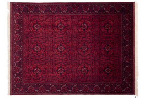 Afghan Belgique Khal Mohammadi 197x150 Handgeknüpft Teppich 150x200 Braun Geometrisch