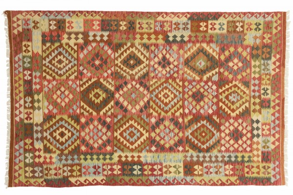 Afghan Maimana Kelim Bunt 281x177 Handgewebt Teppich 180x280 Mehrfarbig Geometrisch