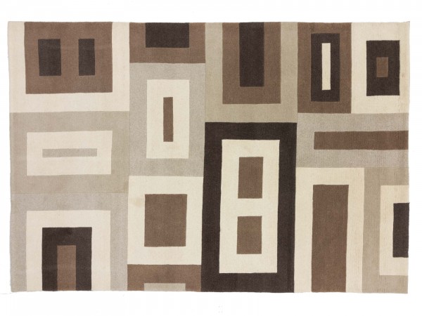 Nepal 298x201 Handgeknüpft Teppich 200x300 Beige Geometrisch Muster Kurzflor Orient Rug
