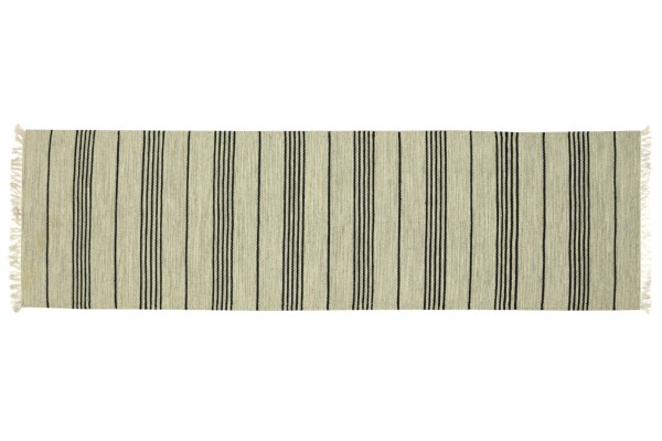 Kelim 250x80 Handgewebt Teppich 80x250 Läufer Beige Gestreift Handarbeit Orient Zimmer