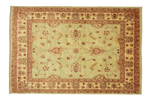 Afghan Chobi Ziegler 243x190 Handgeknüpft Teppich 190x240 Grün Floral Kurzflor Orient