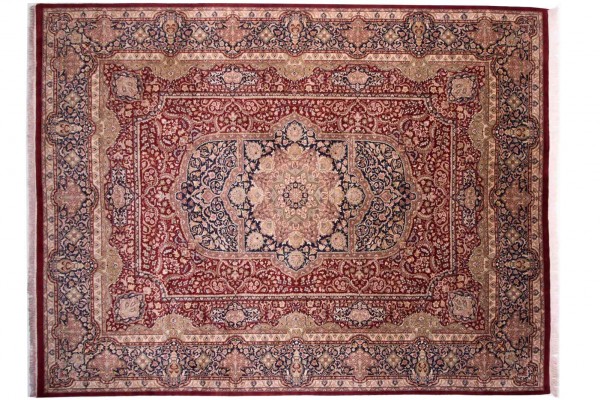 Afghan Chobi Ziegler Fein 365x281 Handgeknüpft Teppich 280x370 Rot Medaillon Kurzflor