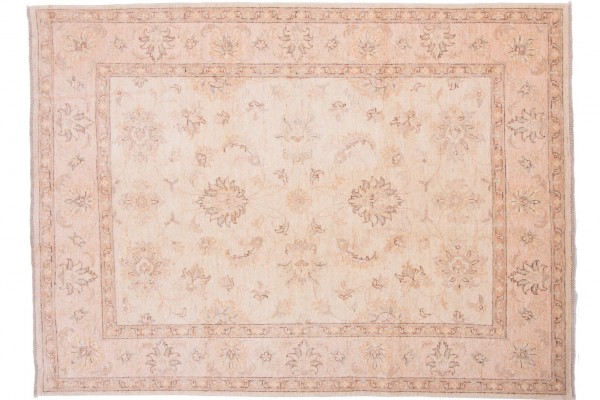 Afghan Chobi Ziegler 205x150 Handgeknüpft Teppich 150x210 Beige Orientalisch Kurzflor