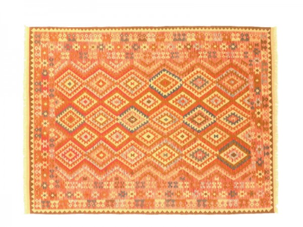 Afghan Maimana Kelim Bunt 300x202 Handgewebt Teppich 200x300 Mehrfarbig Geometrisch