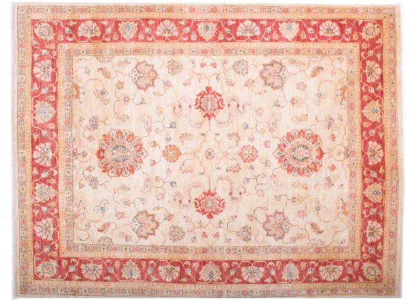 Afghan Chobi Ziegler Fein 197x151 Handgeknüpft Teppich 150x200 Beige Blumenmuster
