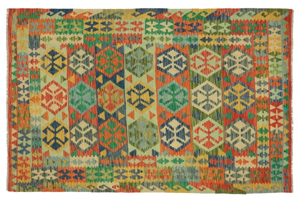 Afghan Maimana Kelim Bunt 247x176 Handgewebt Teppich 180x250 Bunt Geometrisch Orient