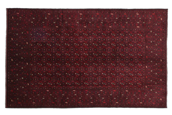 Afghan Mauri 300x200 Handgeknüpft Teppich 200x300 Rot Geometrisch Kurzflor Orient Rug