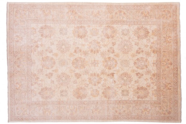 Afghan Chobi Ziegler 217x151 Handgeknüpft Teppich 150x220 Beige Orientalisch Kurzflor