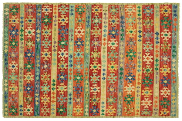 Afghan Maimana Kelim Bunt 248x182 Handgewebt Teppich 180x250 Bunt Geometrisch Orient