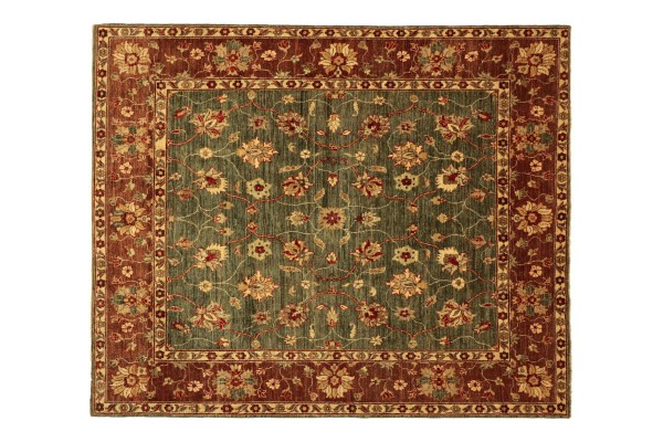 Afghan Chobi Ziegler 209x199 Handgeknüpft Teppich 200x210 Quadratisch Grau Blumenmuster