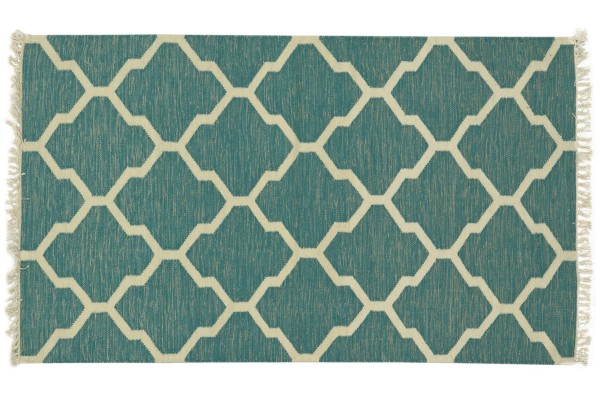 Kelim 180x120 Handgewebt Teppich 120x180 Blau Ornamente Handarbeit Orient Zimmer