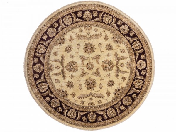 Afghan Chobi Ziegler 212x213 Handgeknüpft Teppich 210x210 Quadratisch Beige