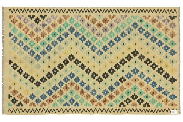 Afghan Maimana Kelim Bunt 244x167 Handgewebt Teppich 170x240 Bunt Geometrisch Orient