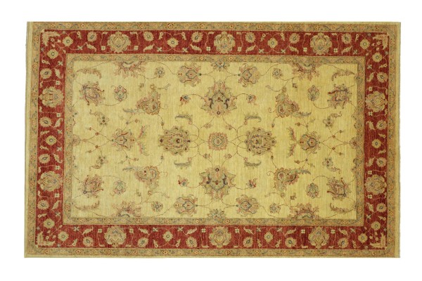 Afghan Chobi Ziegler 244x175 Handgeknüpft Teppich 180x240 Beige Floral Kurzflor Orient