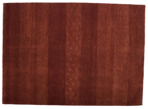 Loribaft Silk Touch 196x142 Handgeknüpft Teppich 140x200 Rot Einfarbig Kurzflor Orient