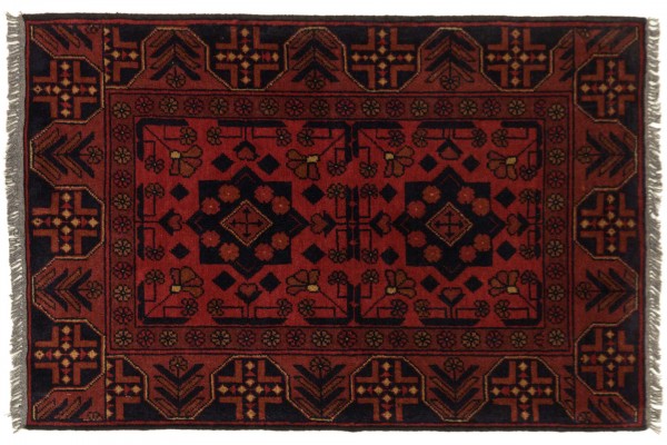 Afghan Khal Mohammadi 121x80 Handgeknüpft Teppich 80x120 Braun Geometrisch Muster