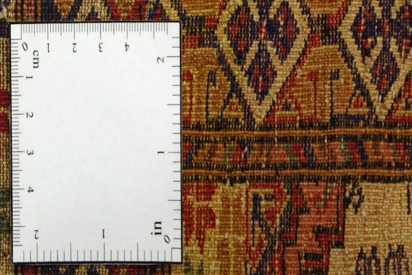 Afghan Mauri Kabul 202x76 Handgeknüpft Teppich 80x200 Läufer Rot Geometrisch Kurzflor