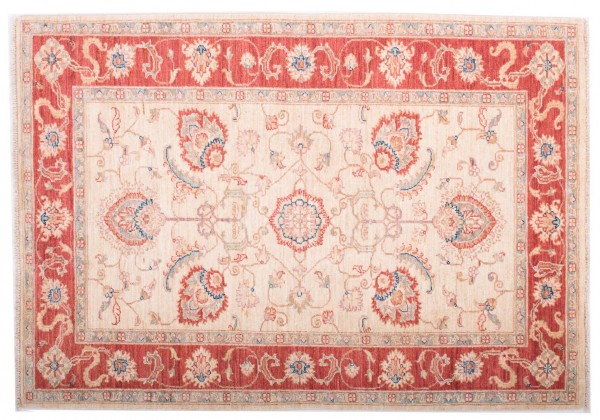 Afghan Chobi Ziegler Fein 146x103 Handgeknüpft Teppich 100x150 Rot Blumenmuster