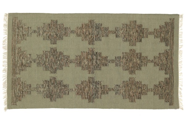 Kelim 180x120 Handgewebt Teppich 120x180 Grau Geometrisch Muster Handarbeit Orient