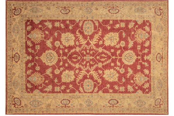Afghan Chobi Ziegler 238x170 Handgeknüpft Teppich 170x240 Beige Orientalisch Kurzflor