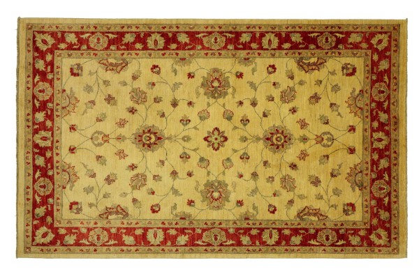 Afghan Chobi Ziegler 240x170 Handgeknüpft Teppich 170x240 Beige Floral Kurzflor Orient