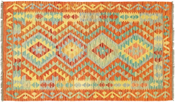 Afghan Maimana Kelim Bunt 150x100 Handgewebt Teppich 100x150 Bunt Geometrisch Orient