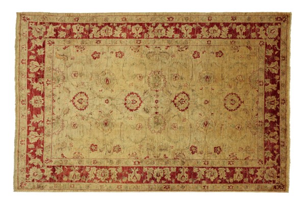Afghan Chobi Ziegler 248x186 Handgeknüpft Teppich 190x250 Beige Floral Kurzflor Orient