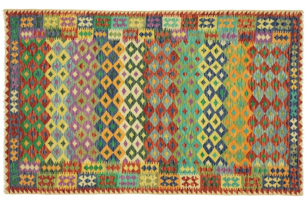 Afghan Maimana Kelim Bunt 247x171 Handgewebt Teppich 170x250 Bunt Geometrisch Orient