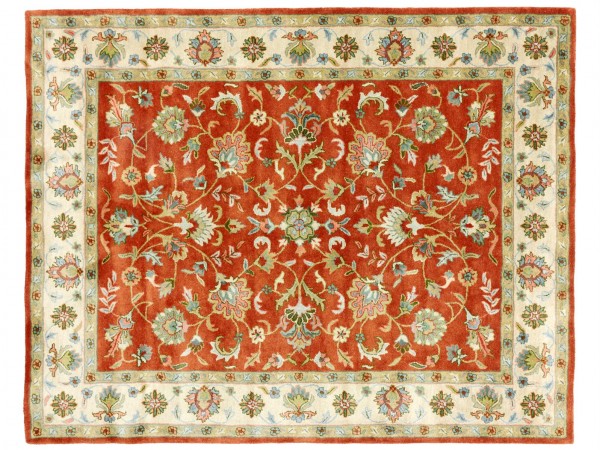 Handgefertigter Teppich 305x242 Handgetuftet Handarbeit 240x310 Orange Blumenmuster