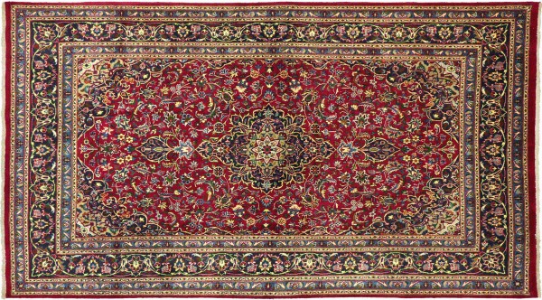 Perser Teppich 308x190 Handgeknüpft Orientteppich 190x310 Rot Spiegelmuster Wolle