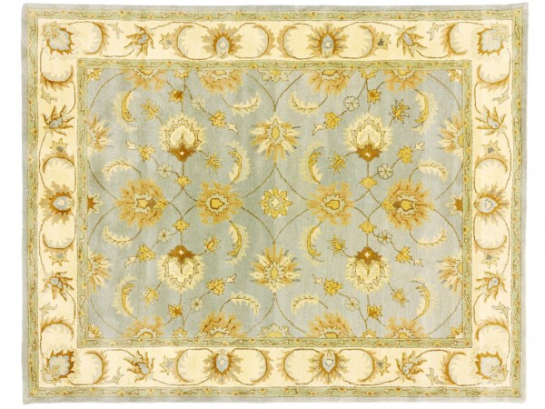 Handgefertigter Teppich 300x240 Handgetuftet Handarbeit 240x300 Grau Blumenmuster