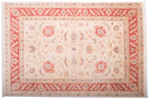 Afghan Chobi Ziegler Fein 179x121 Handgeknüpft Teppich 120x180 Beige Orientalisch