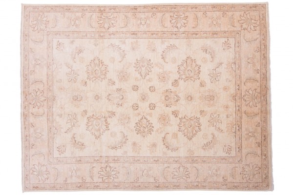 Afghan Chobi Ziegler 201x153 Handgeknüpft Teppich 150x200 Beige Orientalisch Kurzflor