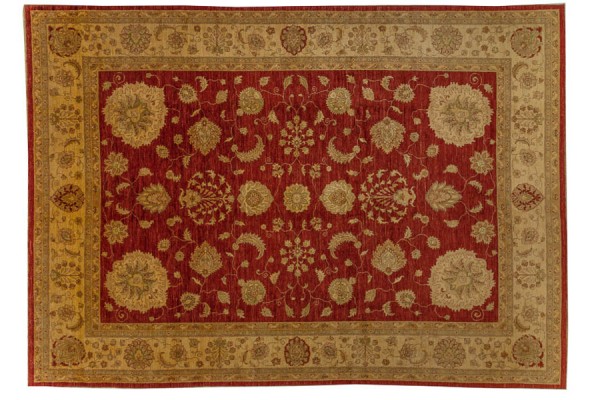 Afghan Chobi Ziegler 411x300 Handgeknüpft Teppich 300x410 Rot Orientalisch Kurzflor