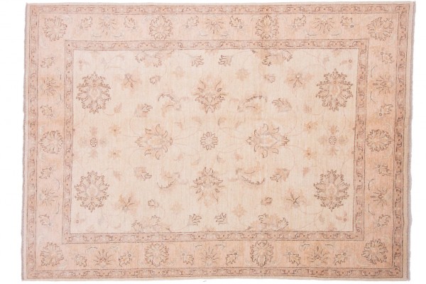 Afghan Chobi Ziegler 208x150 Handgeknüpft Teppich 150x210 Beige Orientalisch Kurzflor
