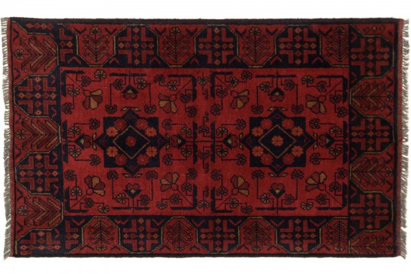 Afghan Khal Mohammadi 118x72 Handgeknüpft Teppich 70x120 Braun Geometrisch Muster