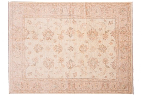 Afghan Chobi Ziegler 205x153 Handgeknüpft Teppich 150x210 Beige Orientalisch Kurzflor