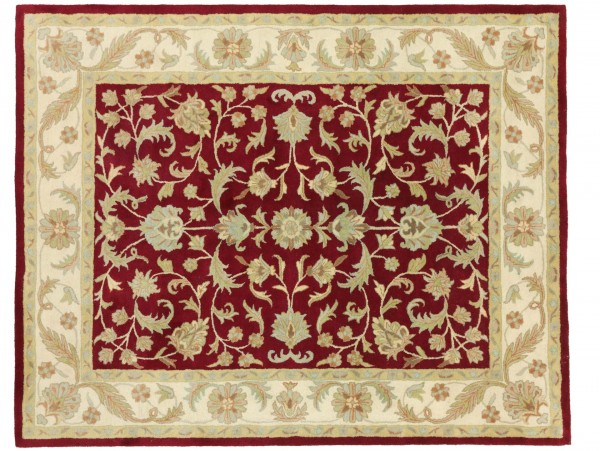 Handgefertigter Teppich 300x240 Handgetuftet Handarbeit 240x300 Rot Geometrisch Muster