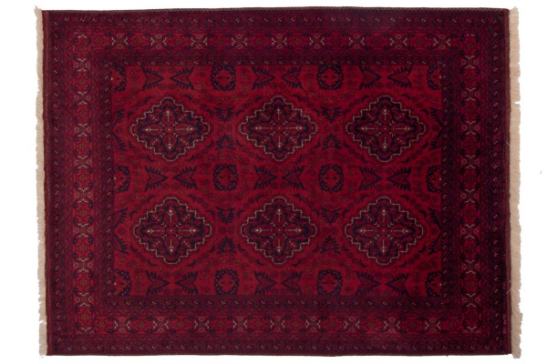 Afghan Belgique Khal Mohammadi 199x152 Handgeknüpft Teppich 150x200 Braun Geometrisch