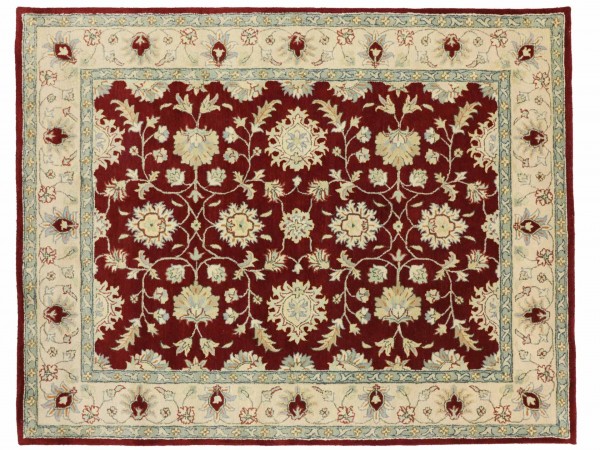 Handgefertigter Teppich 300x240 Handgetuftet Handarbeit 240x300 Rot Blumenmuster