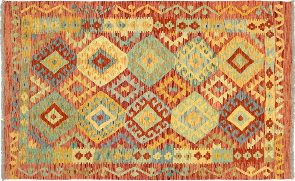 Afghan Maimana Kelim Bunt 175x122 Handgewebt Teppich 120x180 Bunt Geometrisch Orient