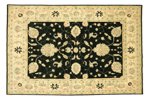 Afghan Chobi Ziegler 291x206 Handgeknüpft Teppich 210x290 Schwarz Floral Kurzflor