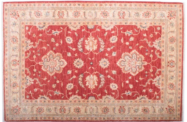 Afghan Chobi Ziegler Fein 175x119 Handgeknüpft Teppich 120x180 Rot Blumenmuster