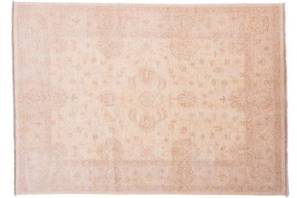 Afghan Chobi Ziegler 212x150 Handgeknüpft Teppich 150x210 Beige Orientalisch Kurzflor